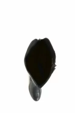 Jones Bootmaker Phoebe Kniehohe Lederstiefel Mit Weiter Wade, Schwarz -Winterschuhe Verkaufs-Shop 6930R2s5