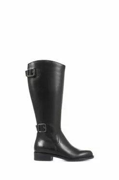 Jones Bootmaker Carrara Kniehohe Lederstiefel In Mittlerer Passform, Schwarz