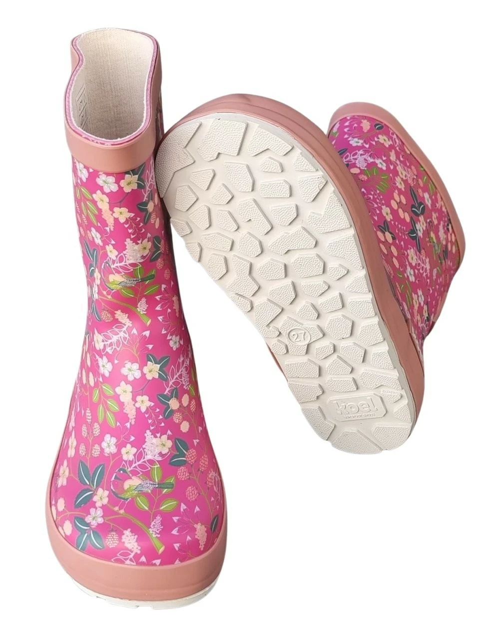 Koel Gummistiefel Pink Blumen Barfuß Regenstiefel Kautschuk 4 Koel Gummistiefel Pink Blumen Barfuß Regenstiefel Kautschuk – Bild 2