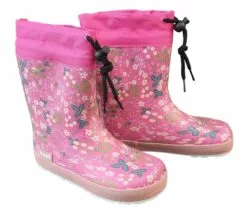 Koel TOGGLE Gummistiefel Flowers Fuchsia Barfuß Regenstiefel Leicht Gefüttert