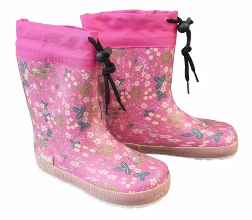 Koel TOGGLE Gummistiefel Flowers Fuchsia Barfuß Regenstiefel Leicht Gefüttert -Winterschuhe Verkaufs-Shop Koel Winter Gummistiefel Blumen 1 1280x1280