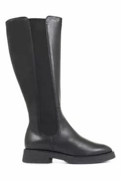 Jones Bootmaker Damen Darline Kniehohe Lederstiefel, Schwarz