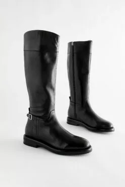 Next Forever Comfort® Kniehohe Lederstiefel Mit Flachem Absatz -Winterschuhe Verkaufs-Shop U41527s7