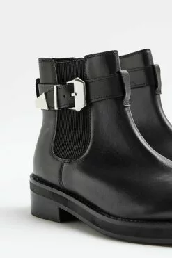 River Island Lederstiefel Mit Applikation, Schwarz -Winterschuhe Verkaufs-Shop U61240s4